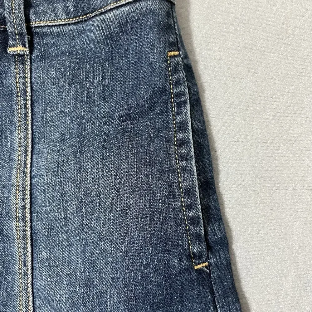 American Eagle Outfitters Stretch A-Line Skirt Womens 0 Blue Denim Button Casual
